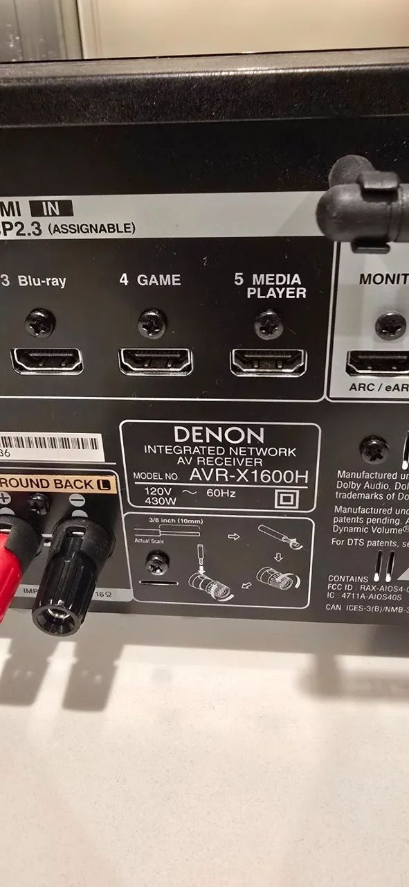Receiver Denon AVR-X1600H - Foto 3