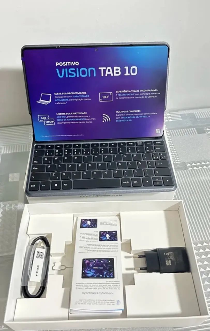 Tablet Positivo TAB10 128GB com Capa Teclado Novo