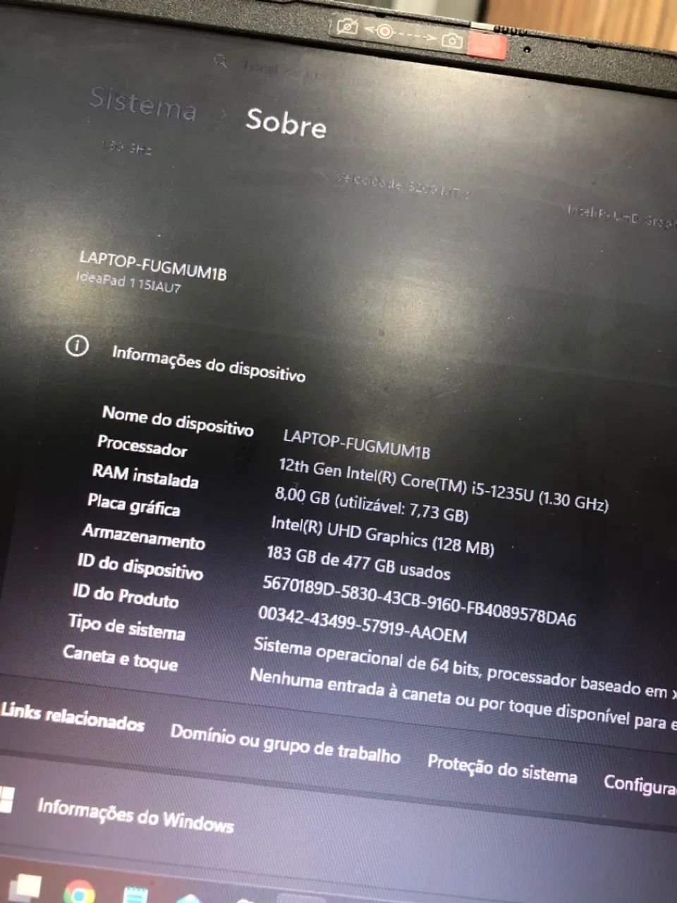 Notebook Lenovo Ideapad i5 12 geração  - Foto 3