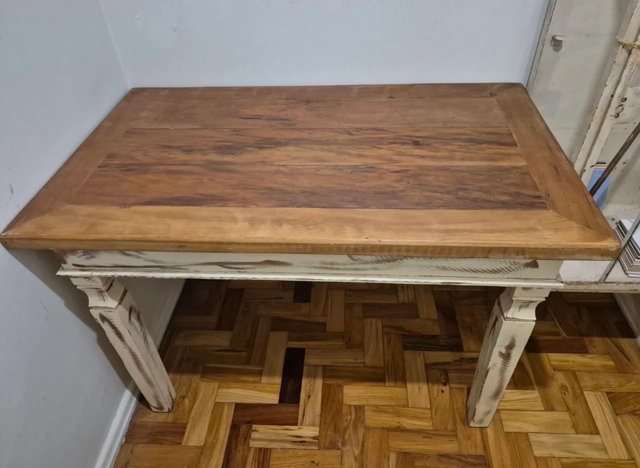 Mesa em madeira maciça patinada  - Foto 5