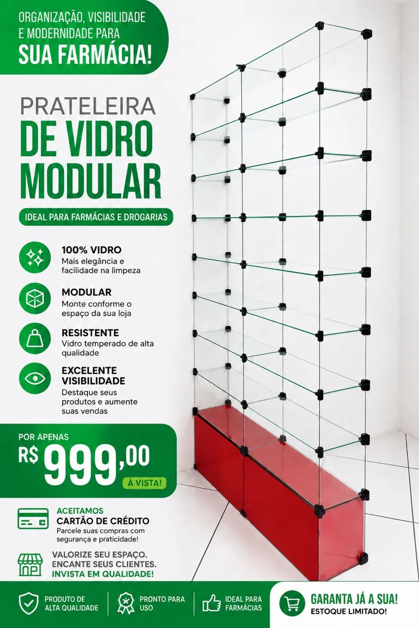 Prateleira de vidro 
