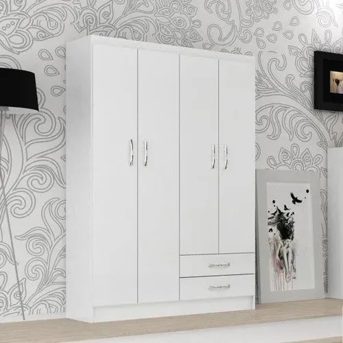 Guarda Roupa 4Pts Atalaia Evidência Branco - Entrega Rápida! 
