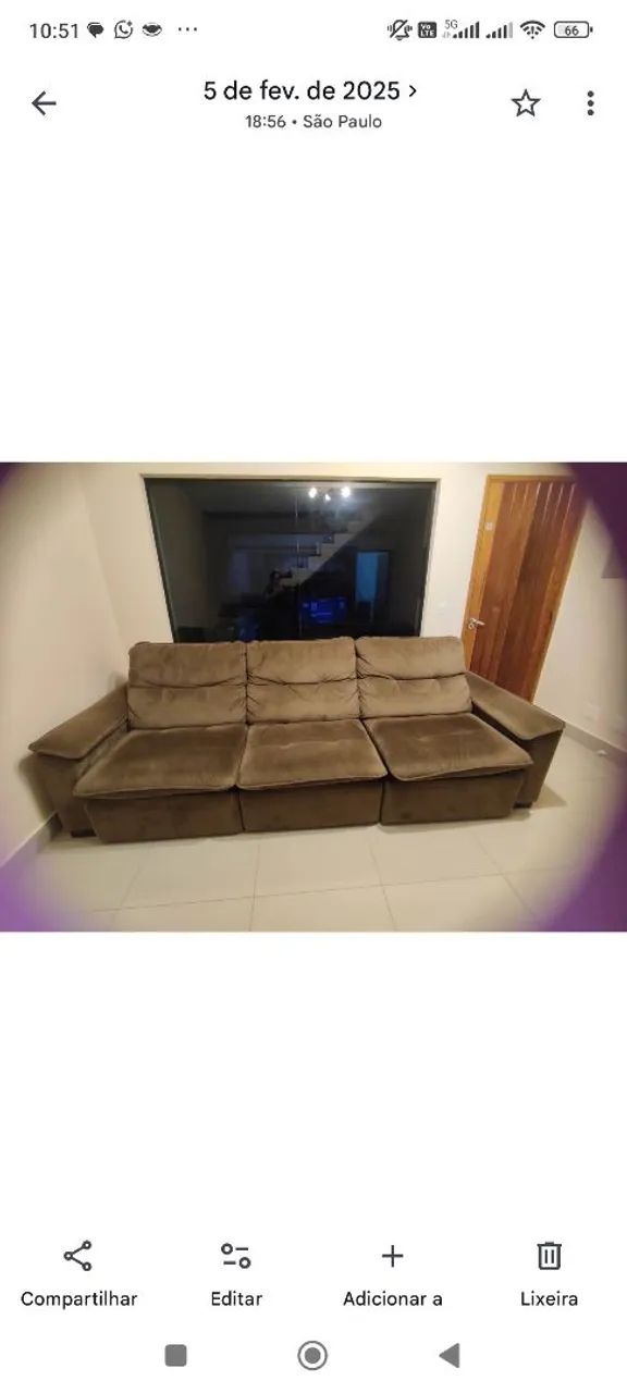 Sofá retrátil - Seminovo - Excelente Oportunidade  - Foto 2