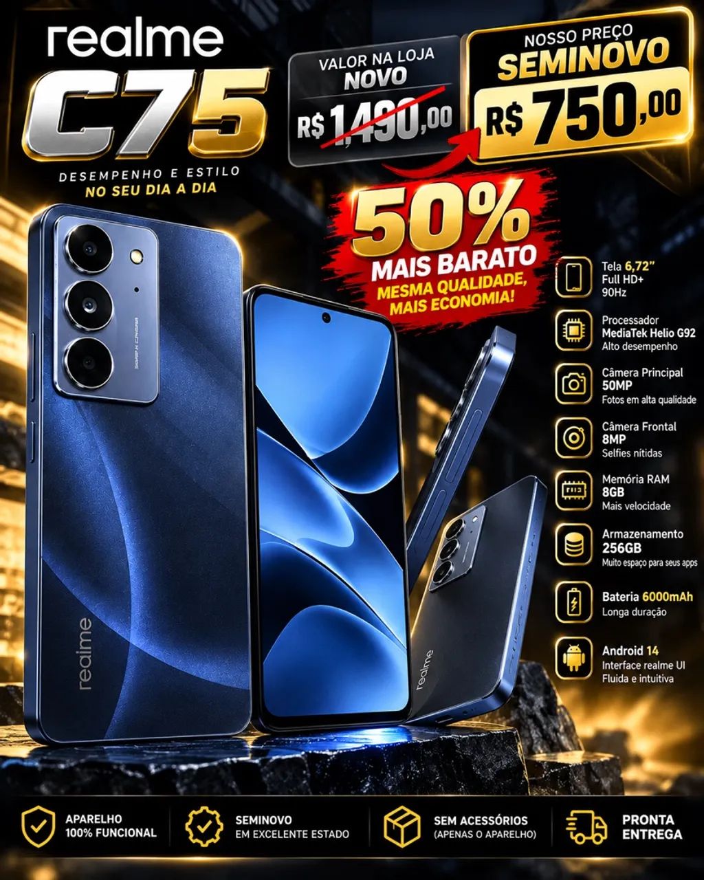 Realme C75 Semi novo  - Foto 2
