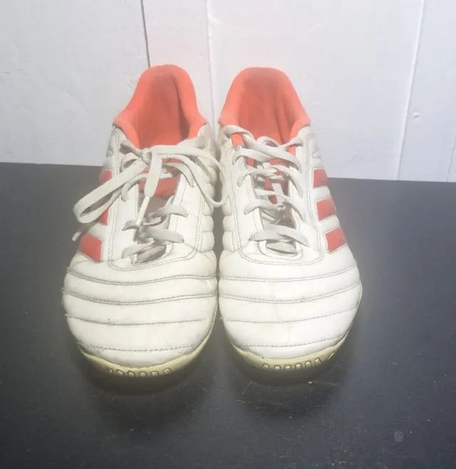 Chuteira Adidas Copa 19.4 TF Futsal - Branca com Laranja - Tam:42 - Foto 5