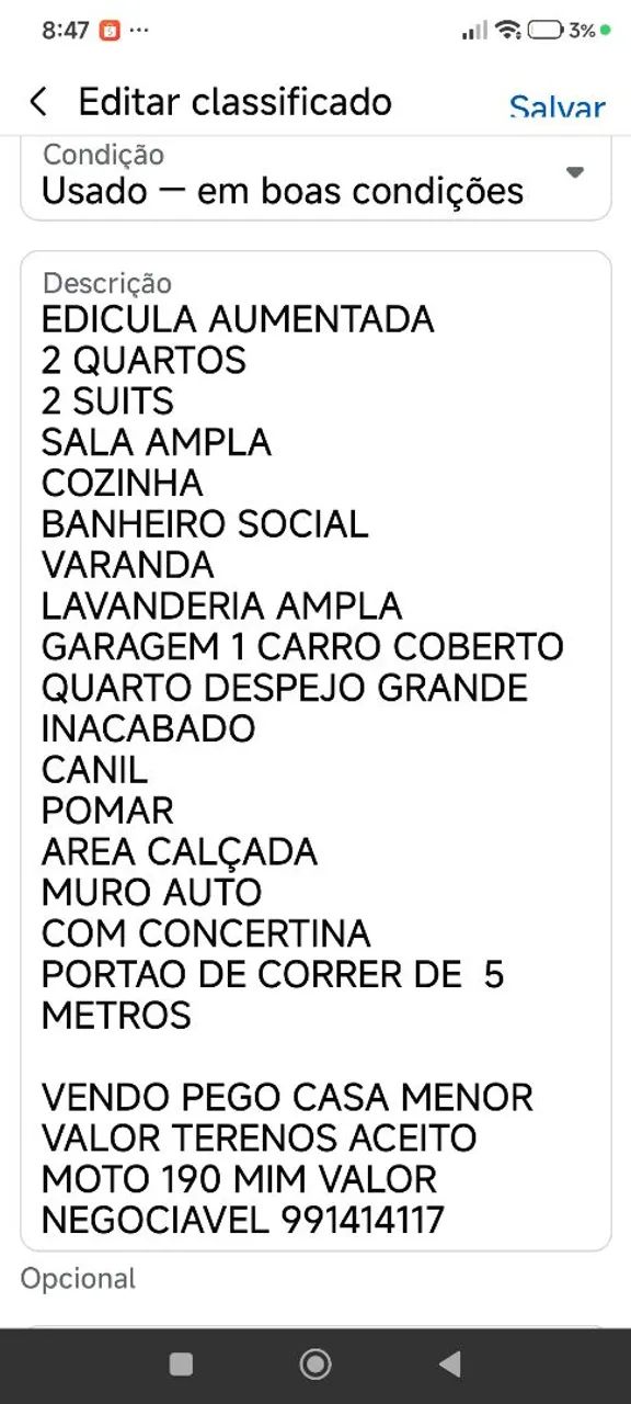 VENDO CASA ZE PEREIRA 