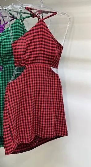 Vestido quadriculado de arraial
