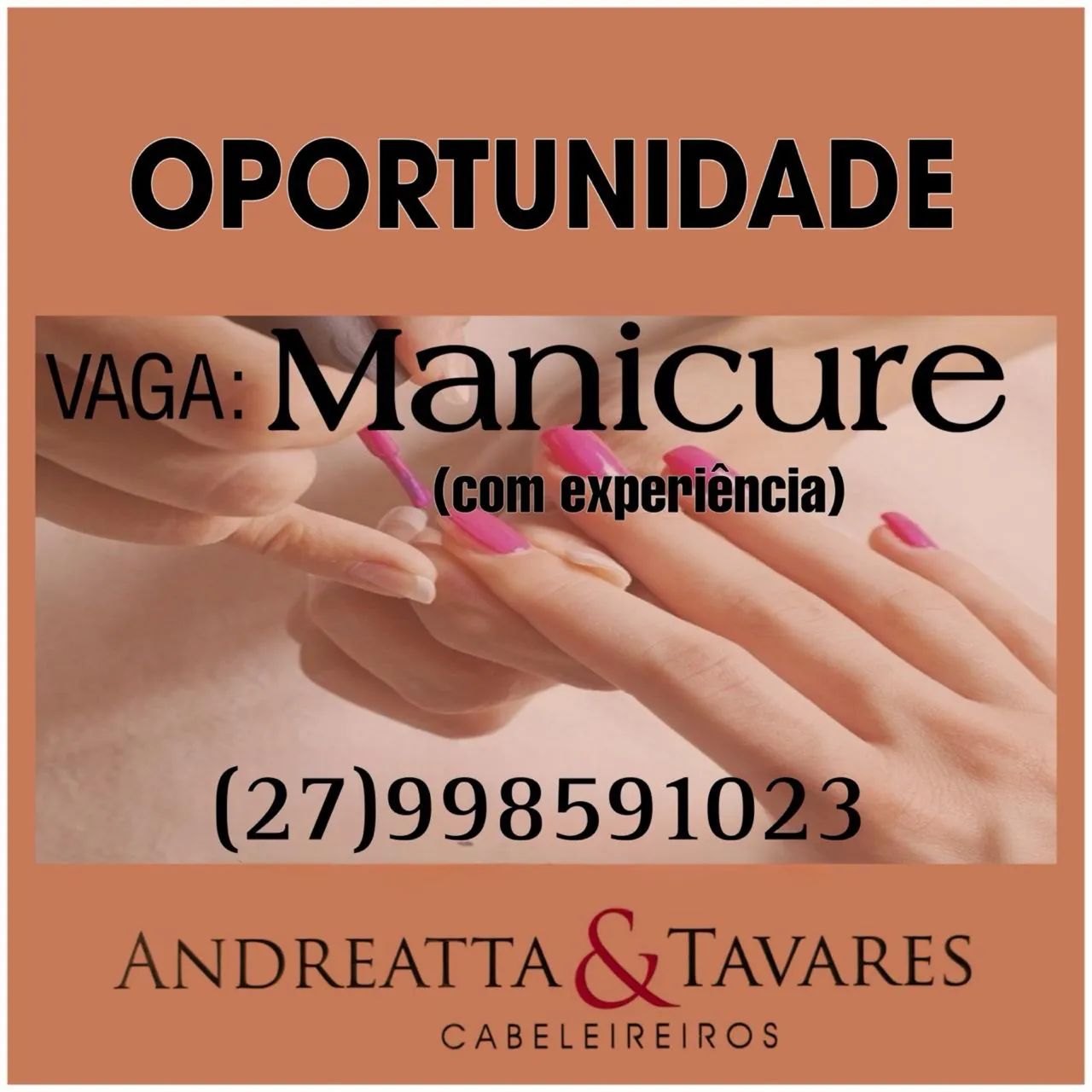 Vaga para manicure 