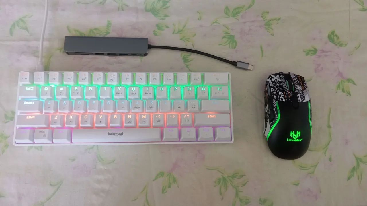 Kit mobiliado teclado mause e cabo USB  - Foto 4