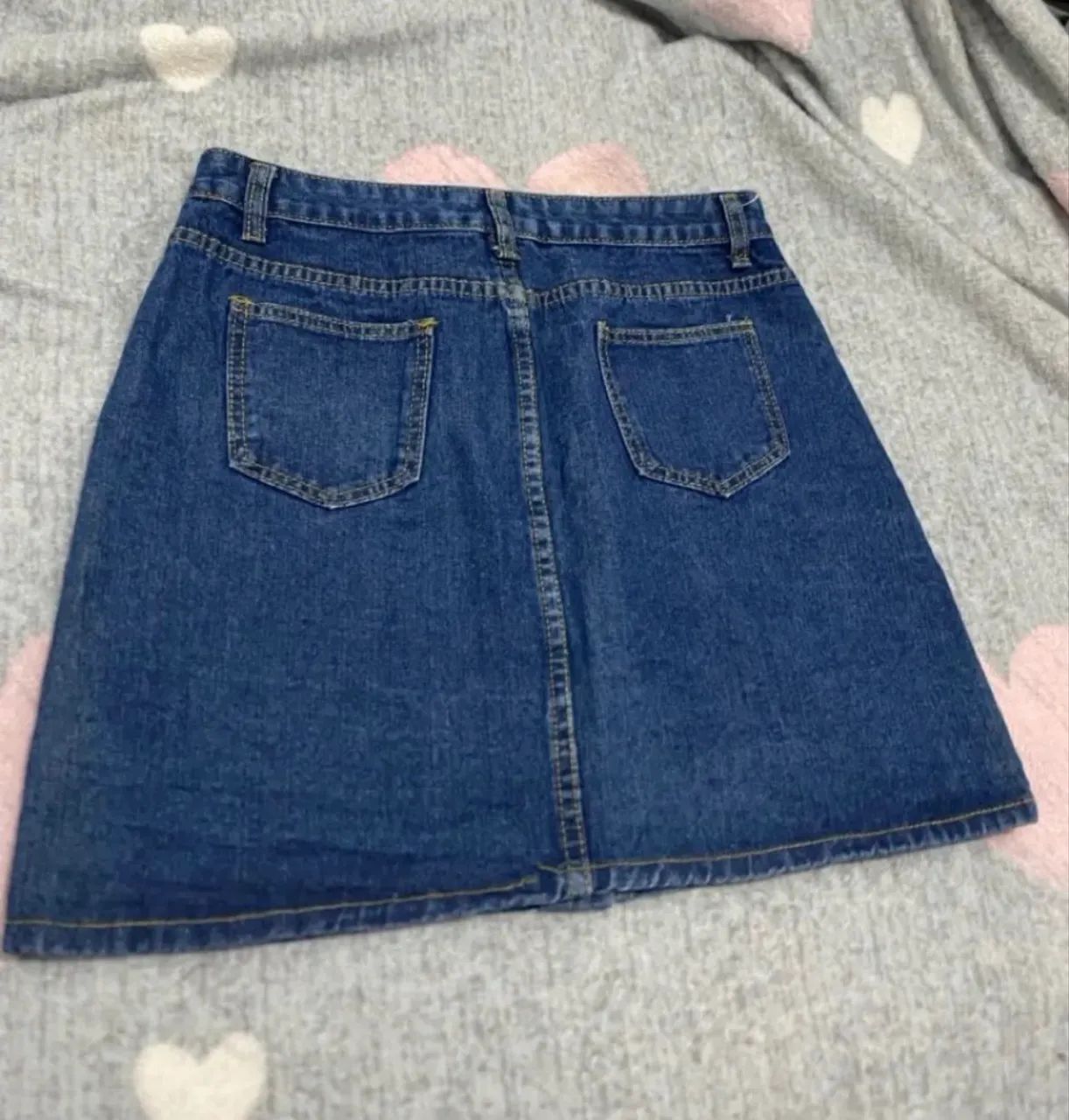 Saia Jeans com Botões - tamanho 42  - Foto 4