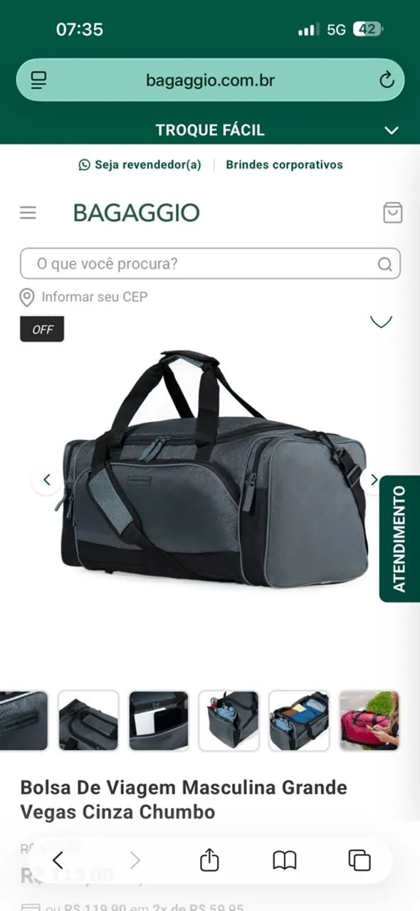 Bolsa de viagem Bagaggio