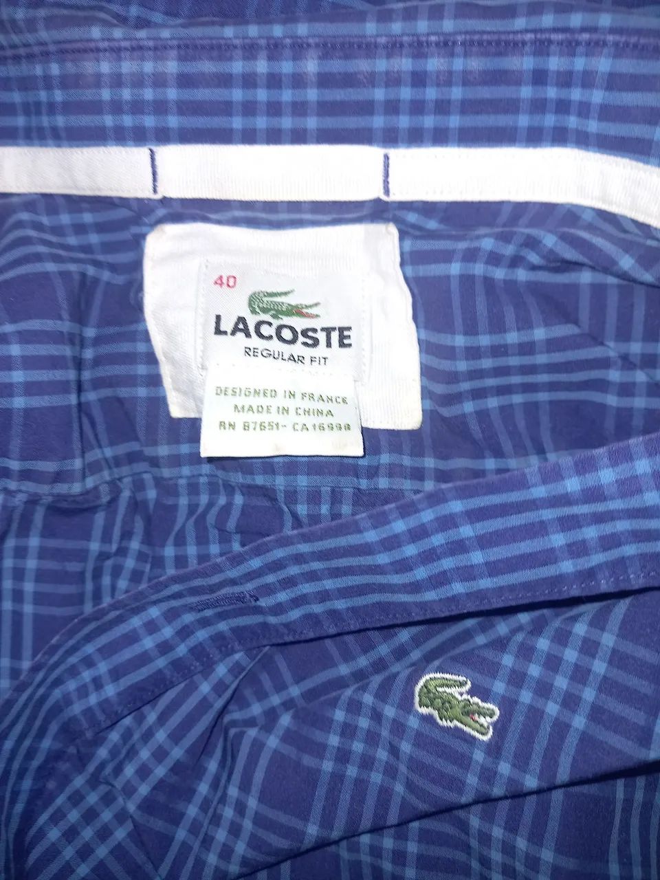 Camisa social Lacoste veste M usada - Foto 3