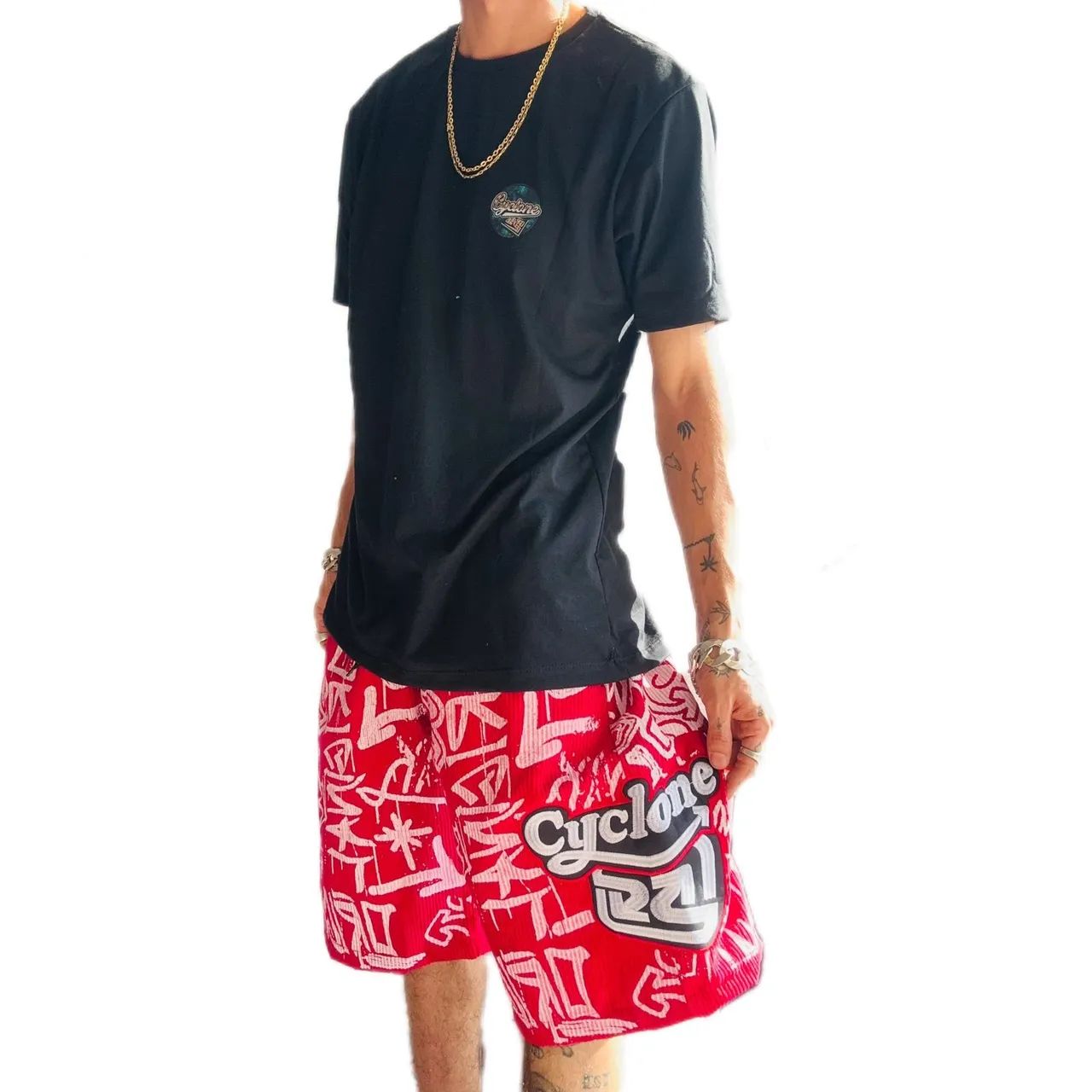 Bermuda Cyclone Veludo estampado 