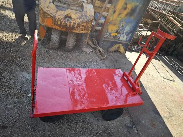 Carrinho plataforma com chapa de aço  - Foto 2