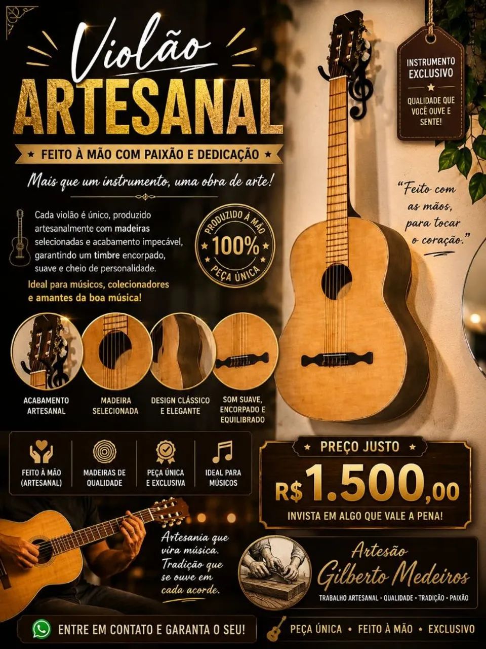 Violão Luther feito a mão  