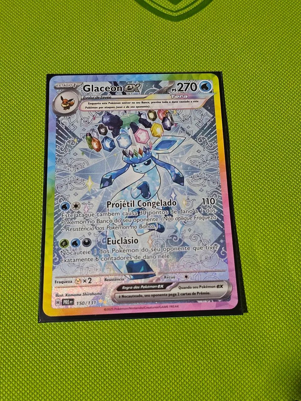 Carta pokémon glaceon ex evoluções prismaticas 