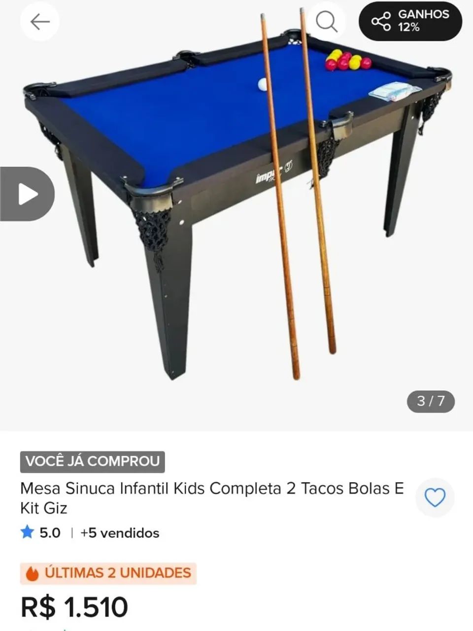 Mesa sinuca 