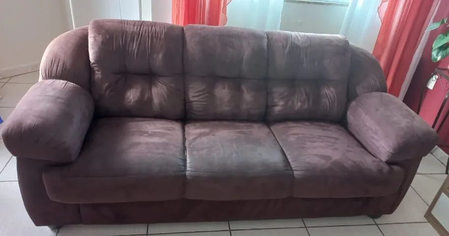Conjunto Sofá 5 Lugares (2 e 3) Marrom - Usado em Ótimo Estado - Foto 3