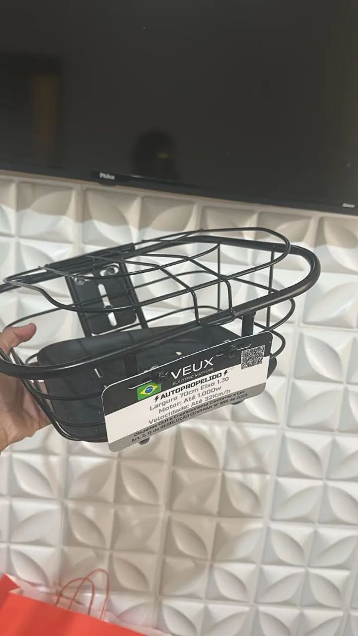 Retrovisor + cestinha de motocicleta 