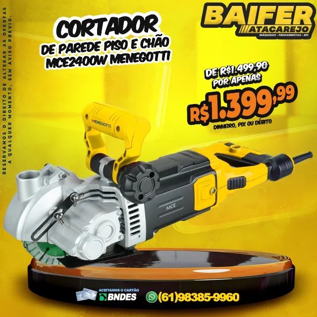 Cortadora de parede Piso e Chão MCE2400W Menegotti