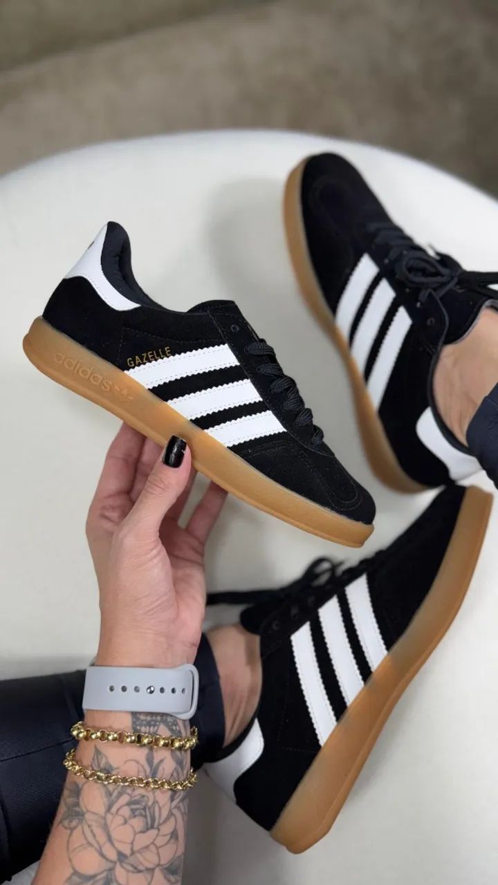 Tênis Adidas Gazelle Camurça Cor: Preto Solado Emborrachado Feminino Disponível 38 ao 43 - Foto 3