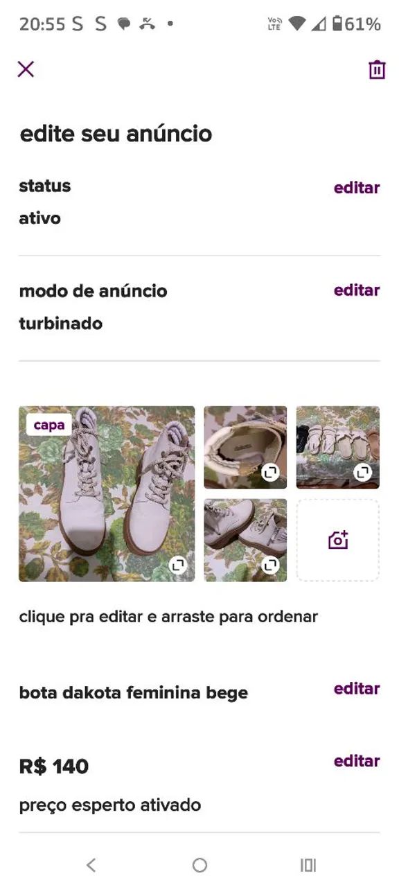 Lote de bota e sandálias 