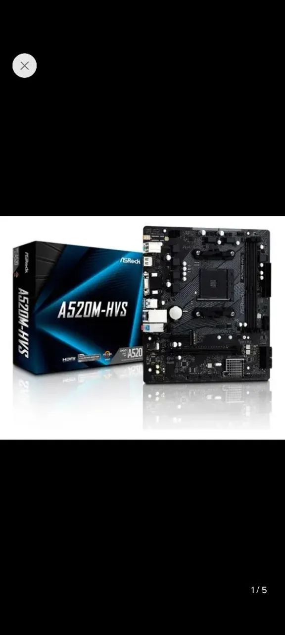 Vendo Placa Mãe ASRock A520M-HVS, nova, lacrada e nunca utilizada.