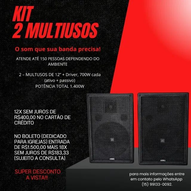 SISTEMA DE SOM COMPLETO KIT MULTUSO ativo