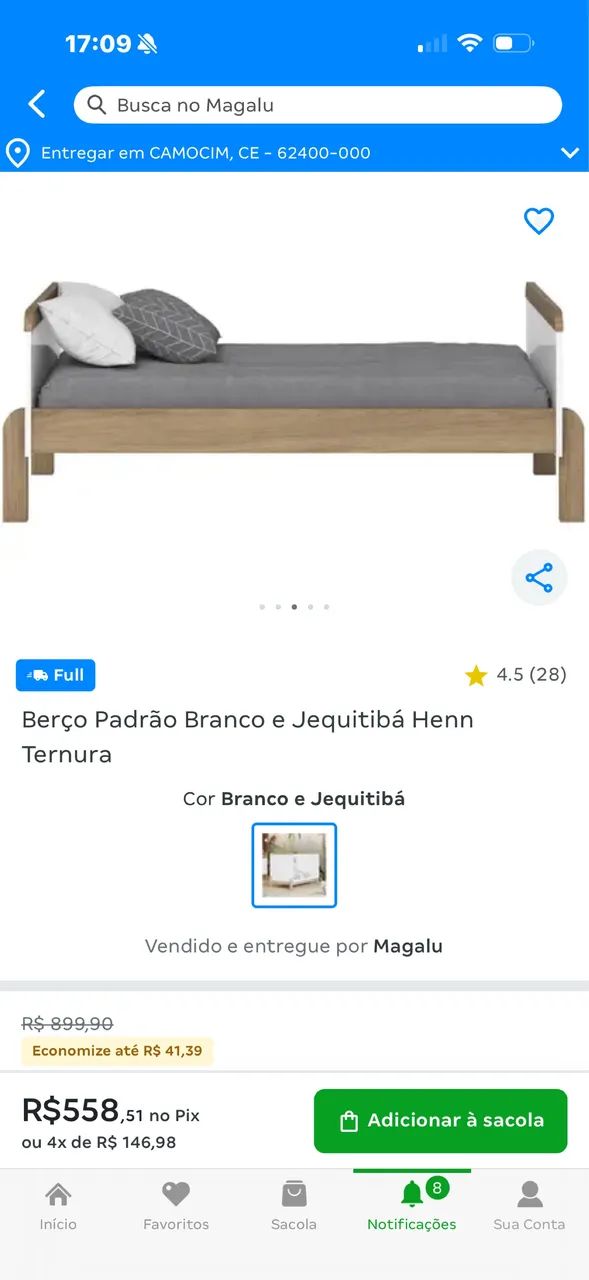 Berço Henn Ternura Branco/Jequitibá NOVO na caixa (Lacrado) - Foto 2