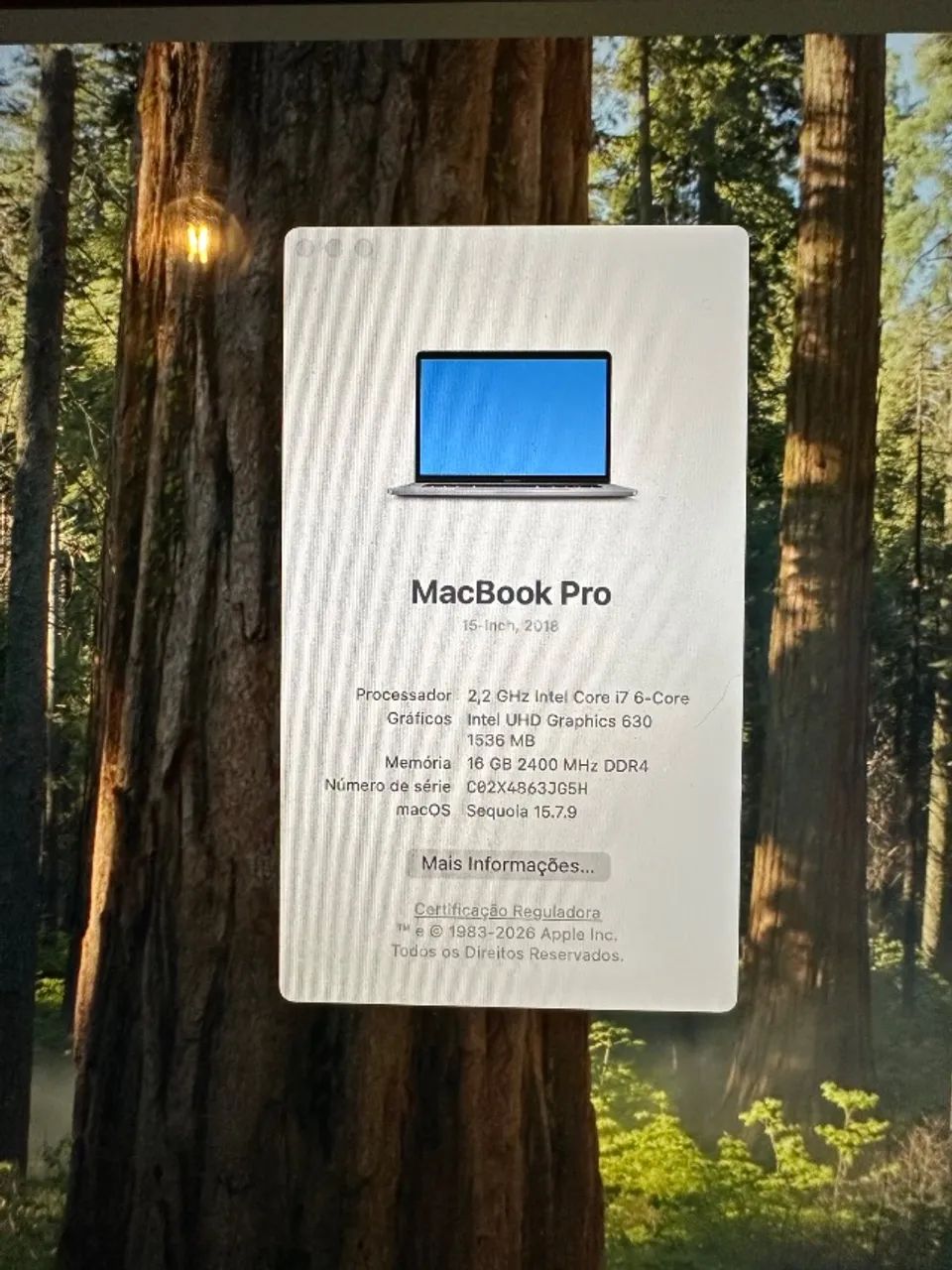 MacBook Pro 16gb 256 SSD 15 Polegadas a1990 i5 - Foto 5
