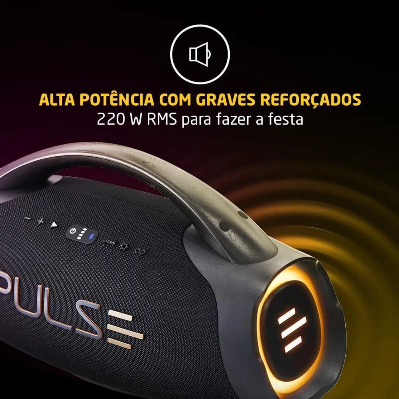 Pulse X Boombox 220W RMS, Resistente a Água e com LED SP626 - Foto 3