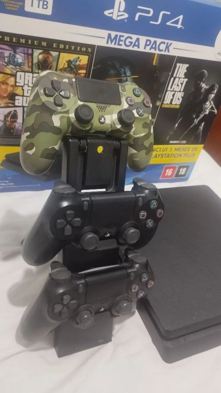 PS4 Slim - 1Tb + 3 Controle c/ caixa - Foto 2