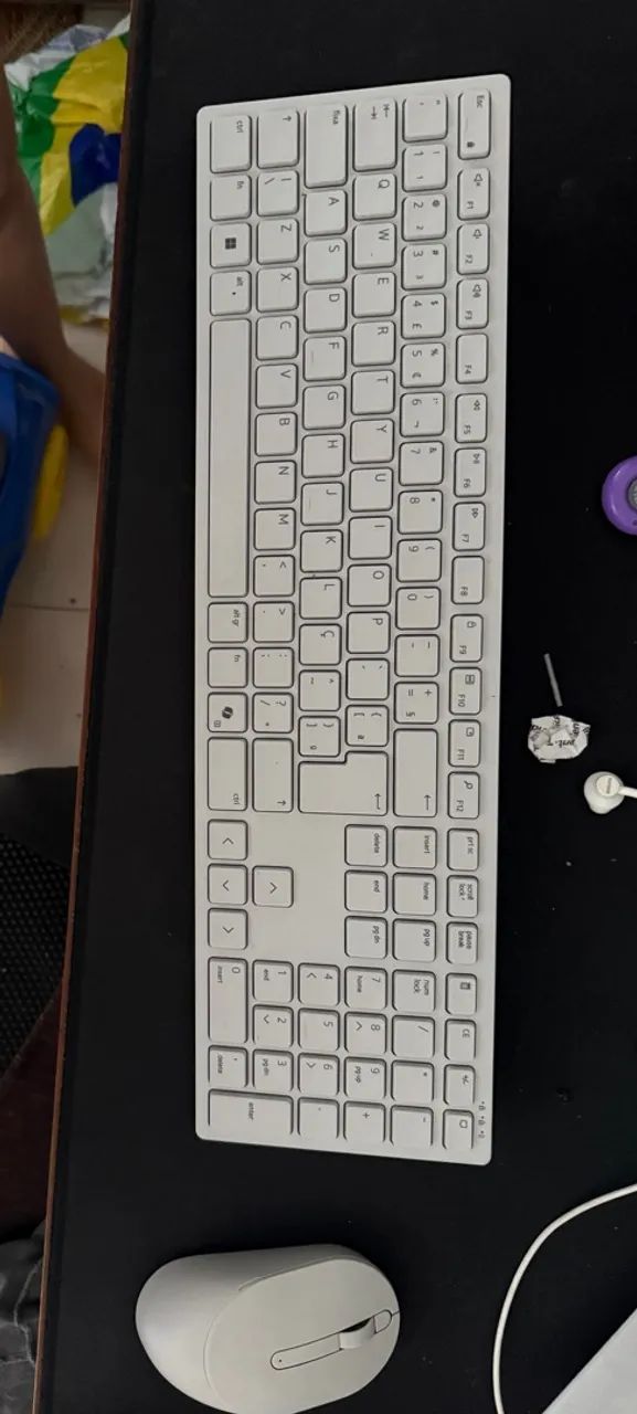 Teclado e mouse branco da Dell