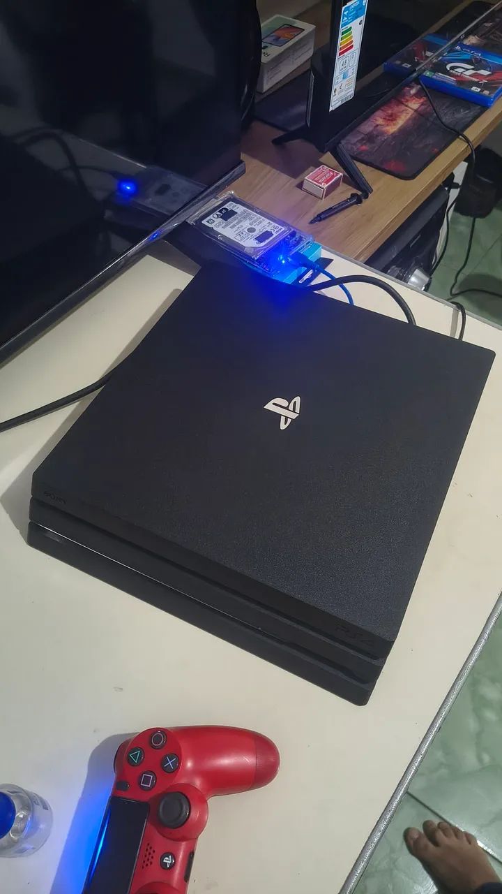 Ps4 pro + 4 jg + 2 cont + câmera ler descrição 