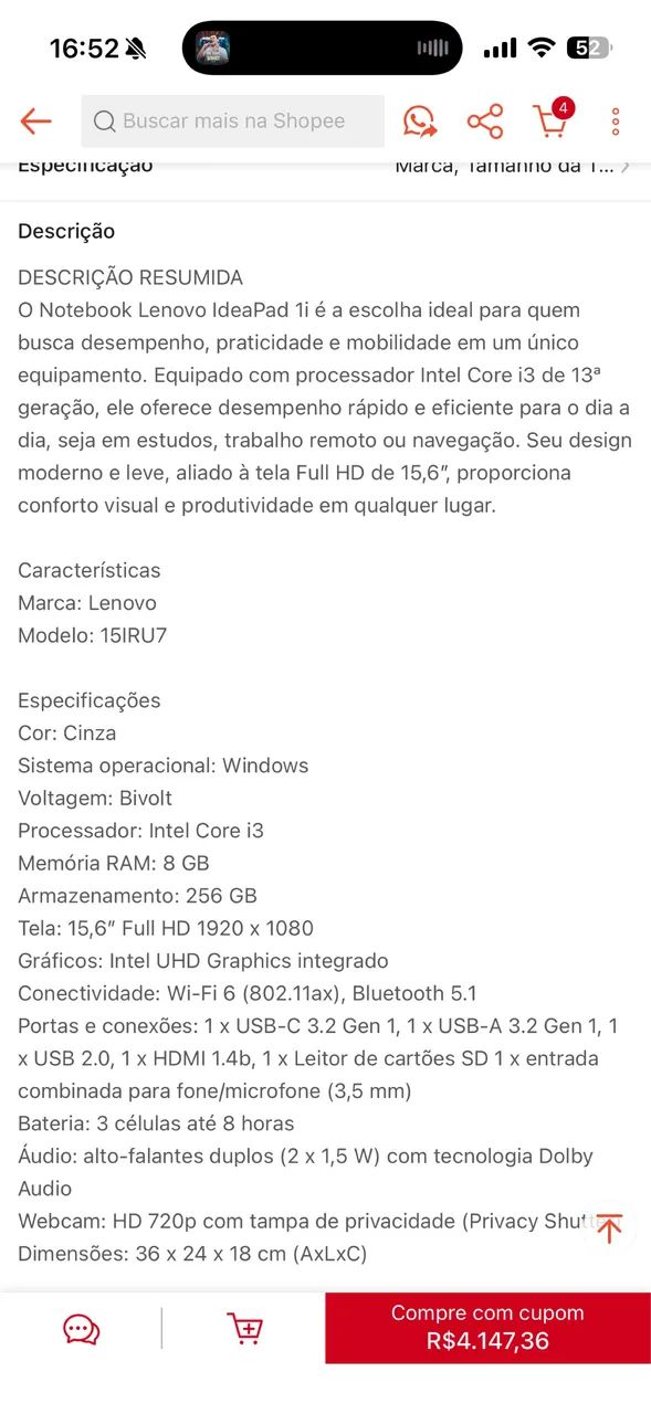 Vendo Notebook 