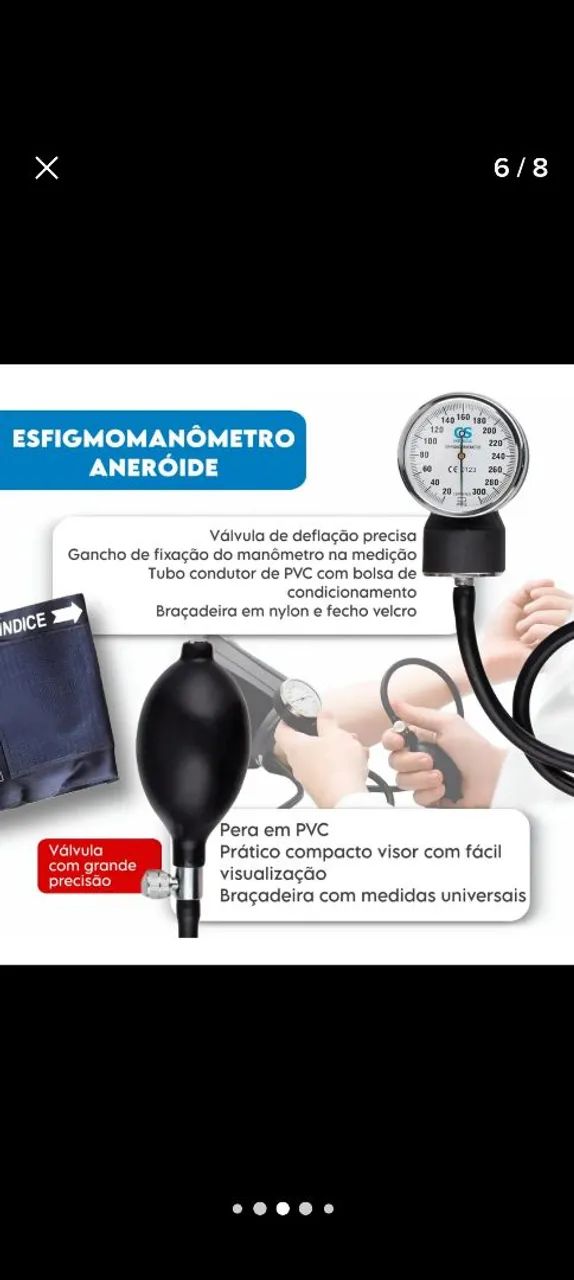 Kit Esfigmomanômetro + Estetoscópio Medidor Pressão Arterial - Foto 5