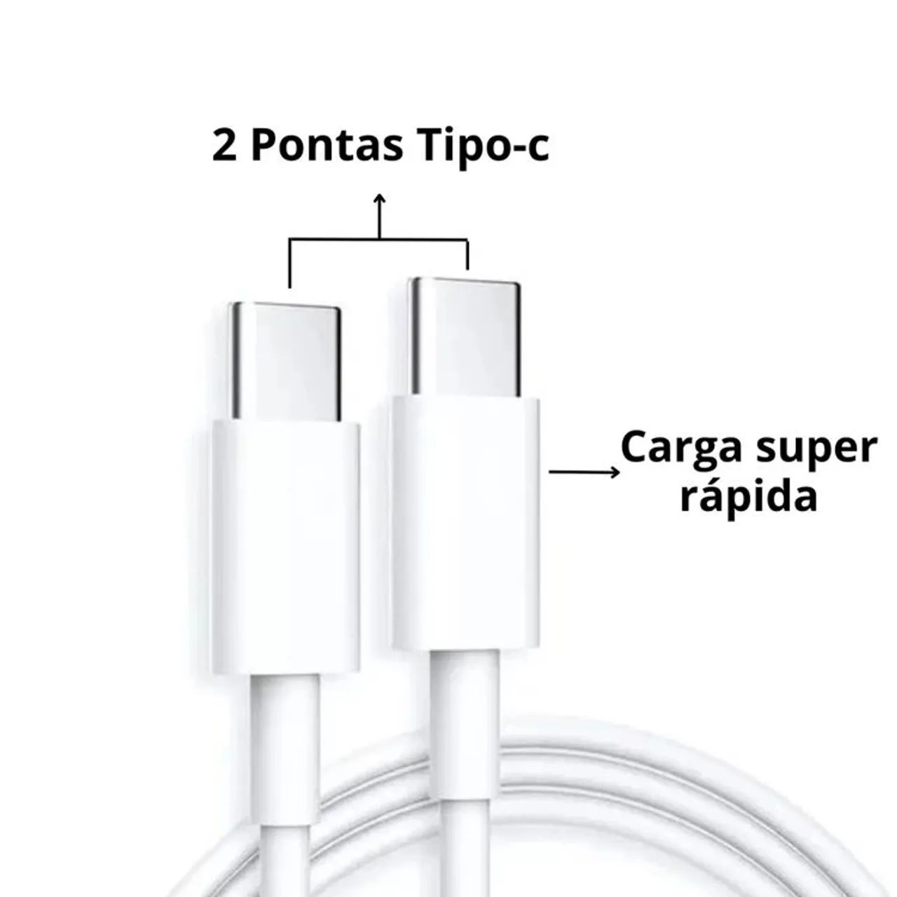 Cabo USB C x USB C 1 Netro PMCell Branco 