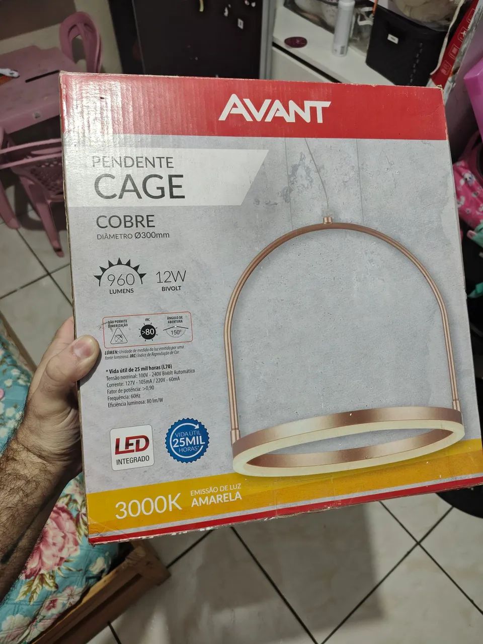 Luminária pendente Avant Cage 30 cm 