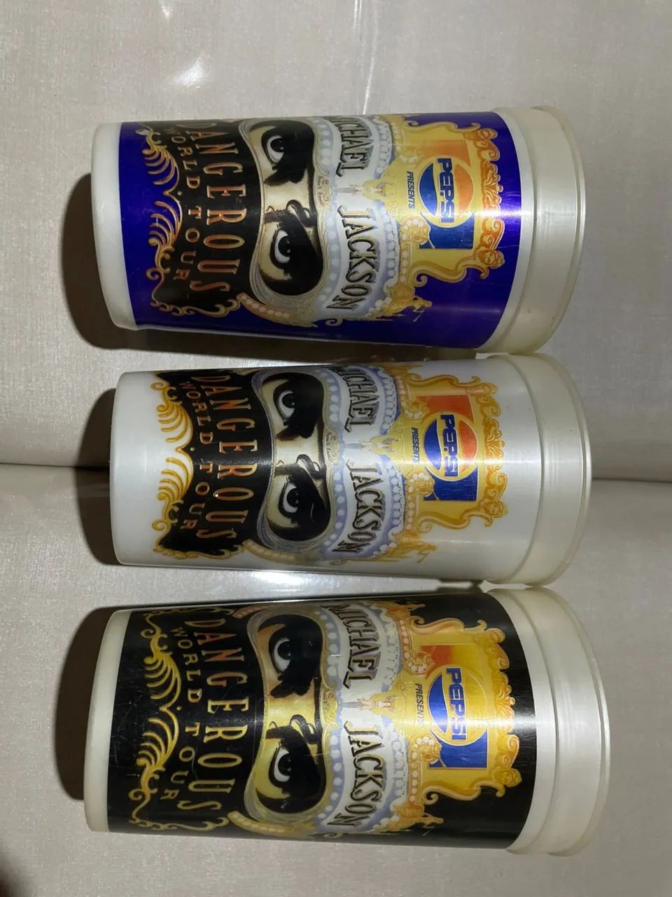 Set of 3 Original Collectible Pepsi Glasses from the 1990s