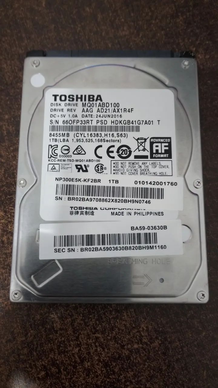 HD Notebook 1TB Sata Toshiba