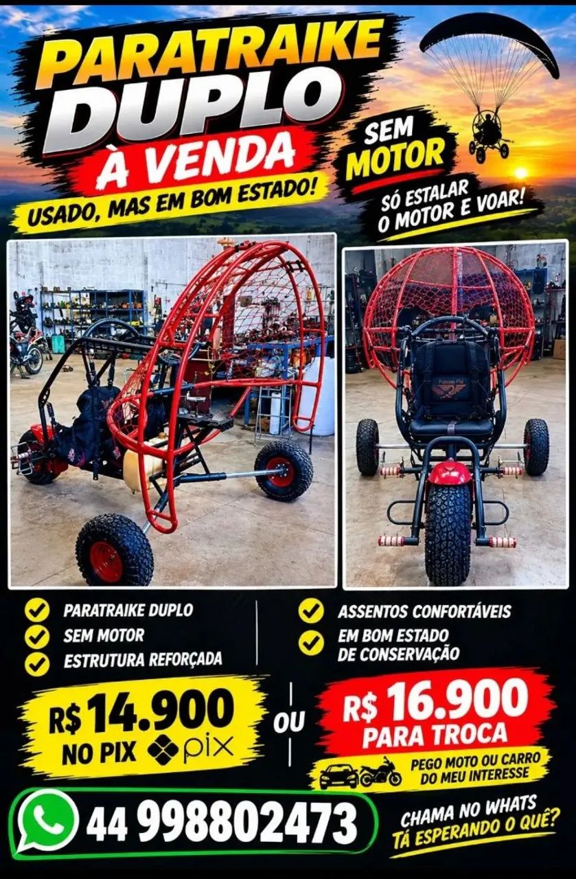 Paratraike usado sem motor