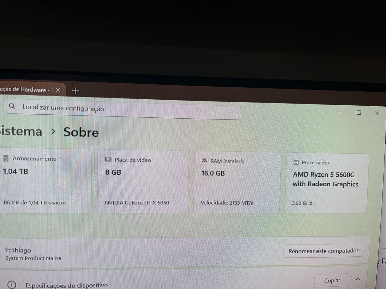 Pc gamer  rysen com rtx 5050. Garantia e Brindes - Foto 2