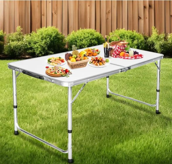 Mesa Dobravel Vira Maleta Camping Praia 120cm X 60cm - Foto 4
