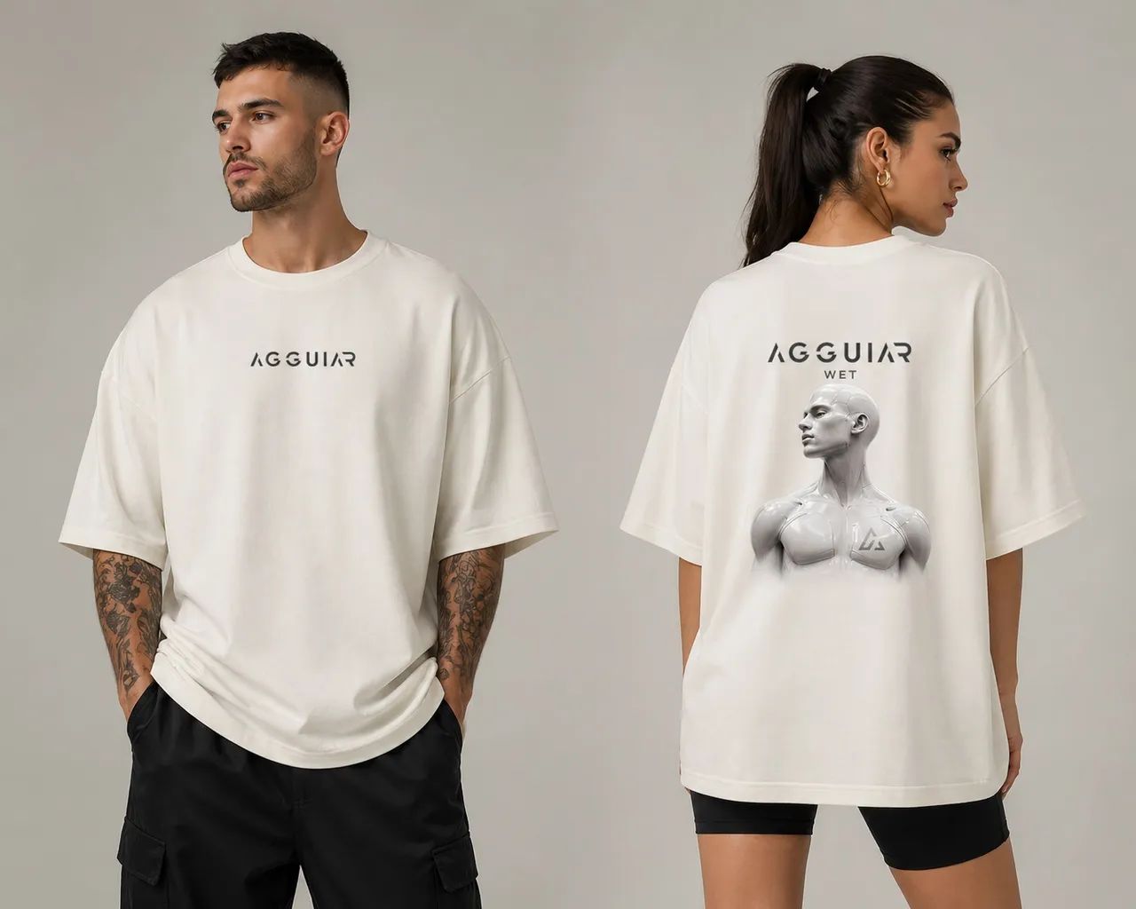 camiseta Oversized off white - Agguiar Wet collection - Roupas