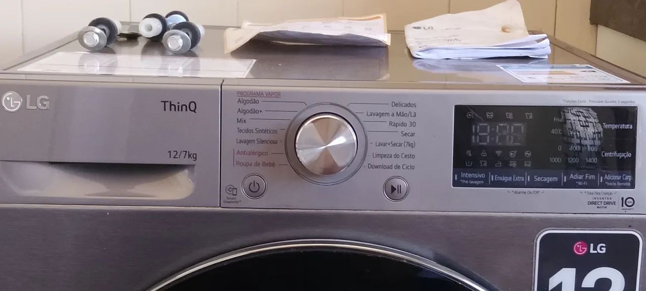 Lava e Seca 12 kg LG smart Titanium inteligência Artificial  - Foto 3