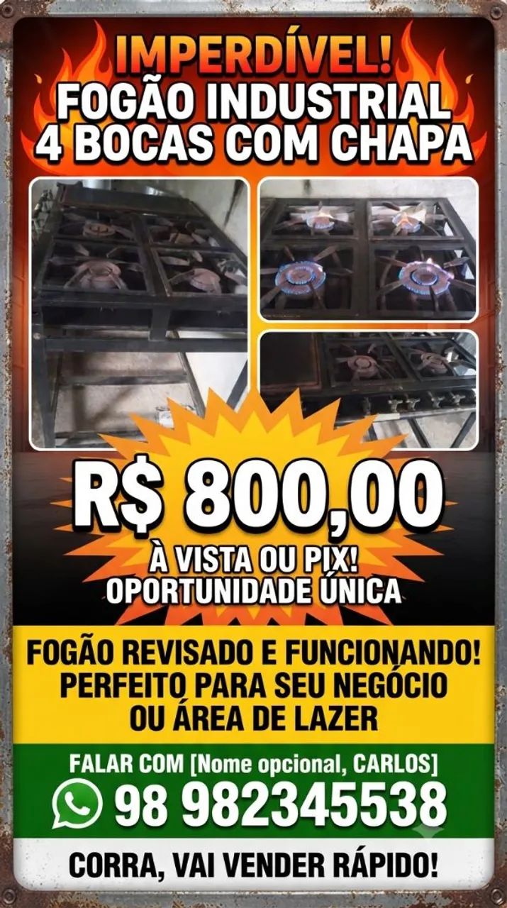 Fogão industrial em perfeito estado de  - Foto 4