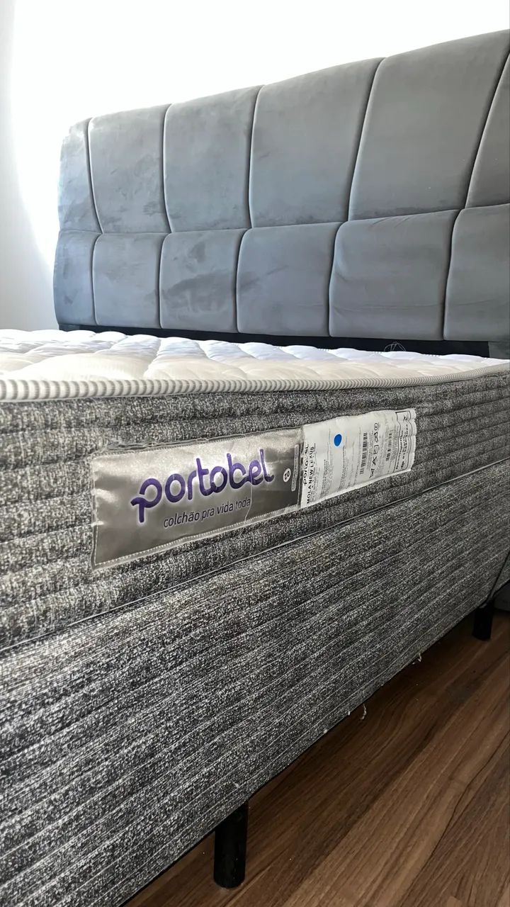 Cama box queen PORTOBEL NEW LEXIS. (Com cabeceira!)