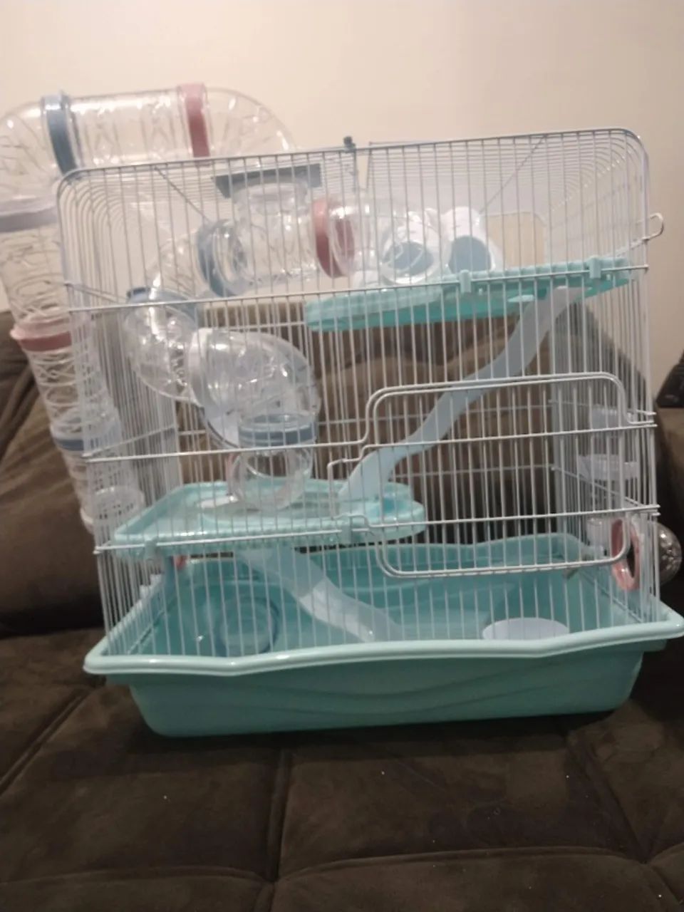 Kit Completo para Hamster: Gaiola Grande + Transporte + Acessórios e brinquedos (Desapego)