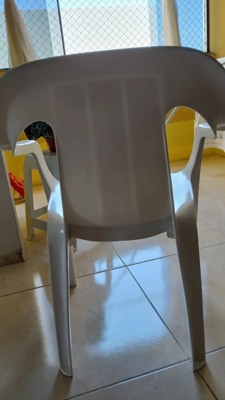 Cadeiras de plástico de braço branca 