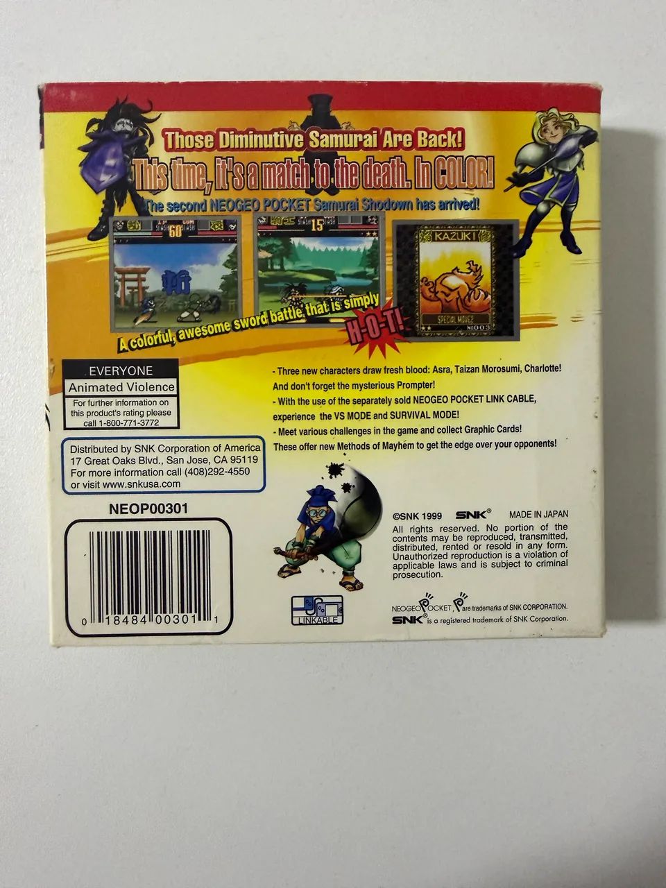 Jogo Samurai Shodown! 2 - Neo Geo Pocket Color (Original SNK